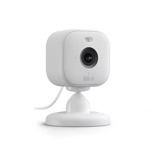 Blink Mini 2 | Cámara de vigilancia interior compacta, HD con enchufe, visión nocturna en color, foco integrado, audio bidireccional, detección de movimiento, compatible con Alexa (blanco)