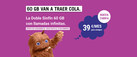 La nueva tarifa Doble Sinfín 60 GB de Yoigo incluye dos líneas con datos compartidos y llamadas ilimitadas por 39 euros al mes