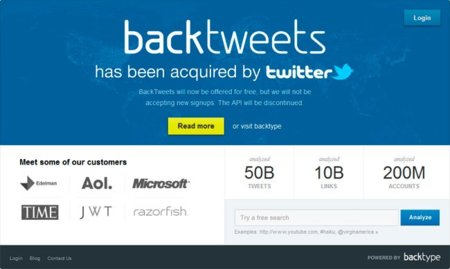 Twitter compra BackType, un completo servicio de estadísticas en tiempo real