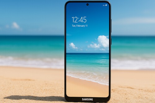 smartphone Samsung en la playa