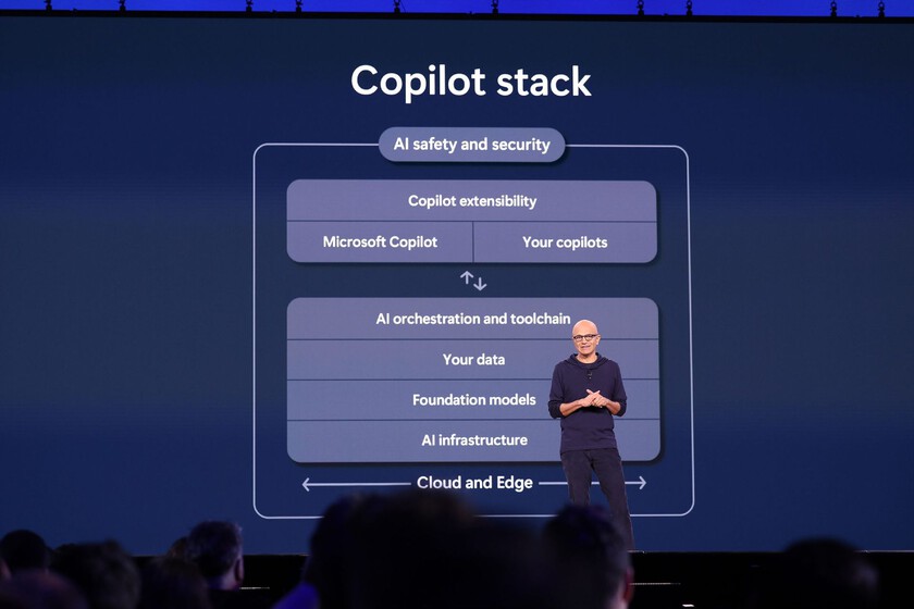 Microsoft CEO Satya Nadella introducing PCs Copilot+ at Build 2024 conference