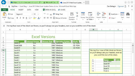 Excel Web Apps se renueva mejorando su funcionalidad