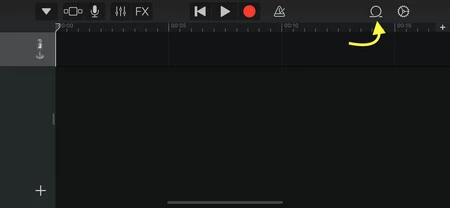 Captura de pantalla de la interfaz de GarageBand