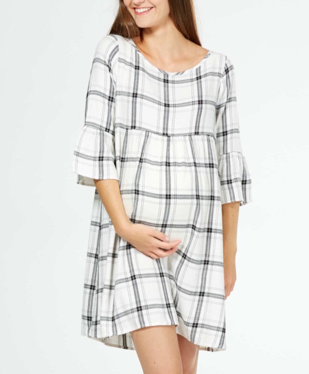 Otono 2016 Vestido Premama Cuadros