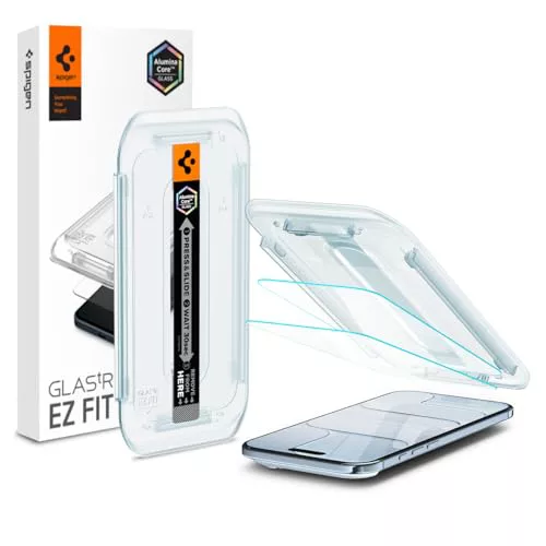 Spigen Glas.tR EZ Fit Protector Pantalla para iPhone Air, 2 Unidades, Instalación Fácil, Alta Definicion, Dureza 9H