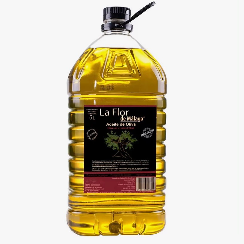 ACEITE VIRGEN DE OLIVA INTENSO LA FLOR DE MALAGA PET GARRAFA TRANSP. ASA NEGRA 5L