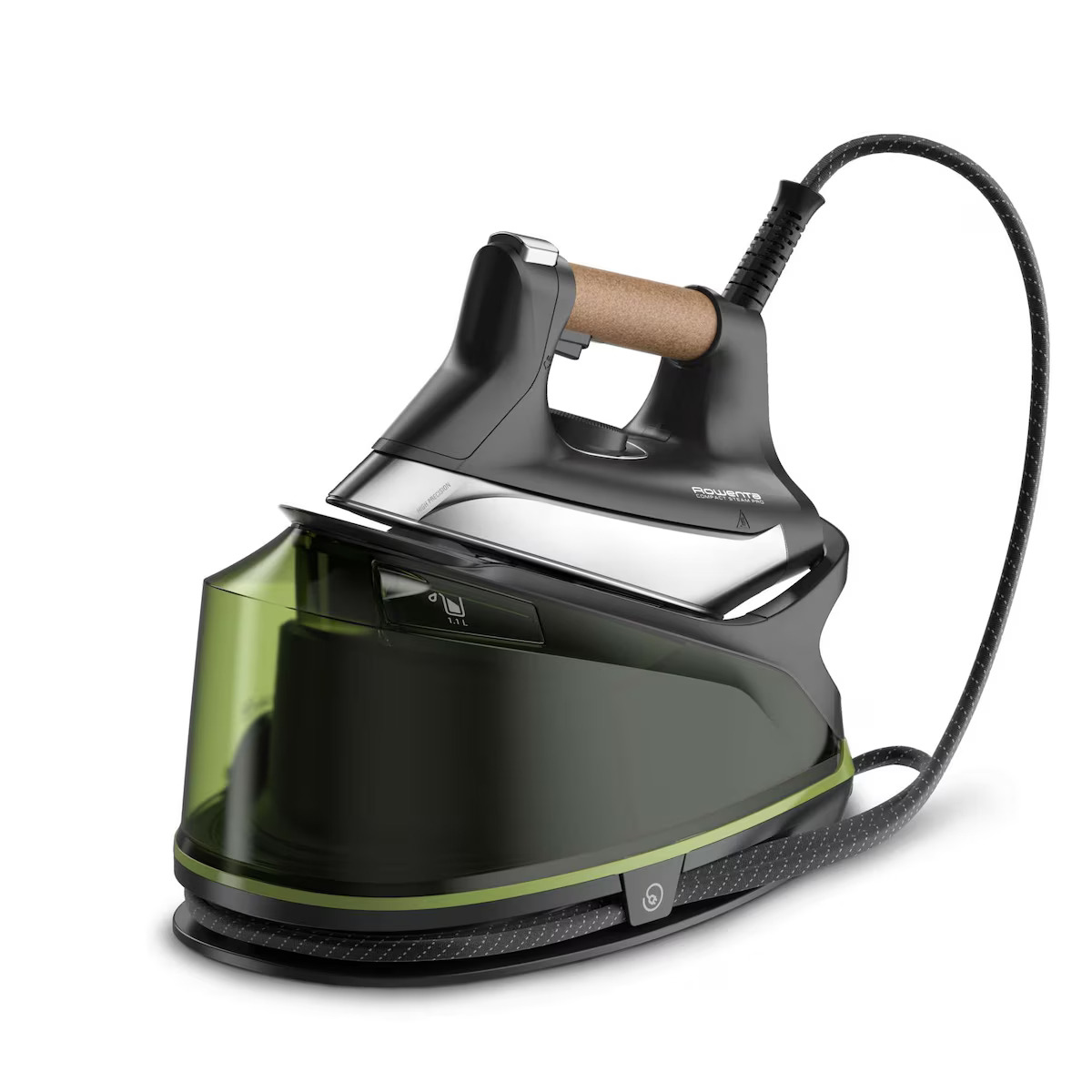 Perfect Steam Pro de Rowenta, Centro de planchado, 1,1L, 6,9 bares, Golpe de 450 g/min, Verde 