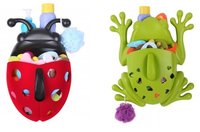 Coloridos organizadores para los productos y juguetes de baño