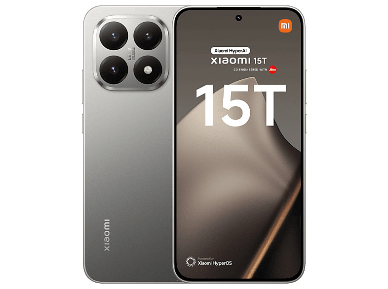 Móvil - Xiaomi 15T, Gris, 256 GB, 12 GB RAM, 6.83" AMOLED  WQHD+ Eye Care