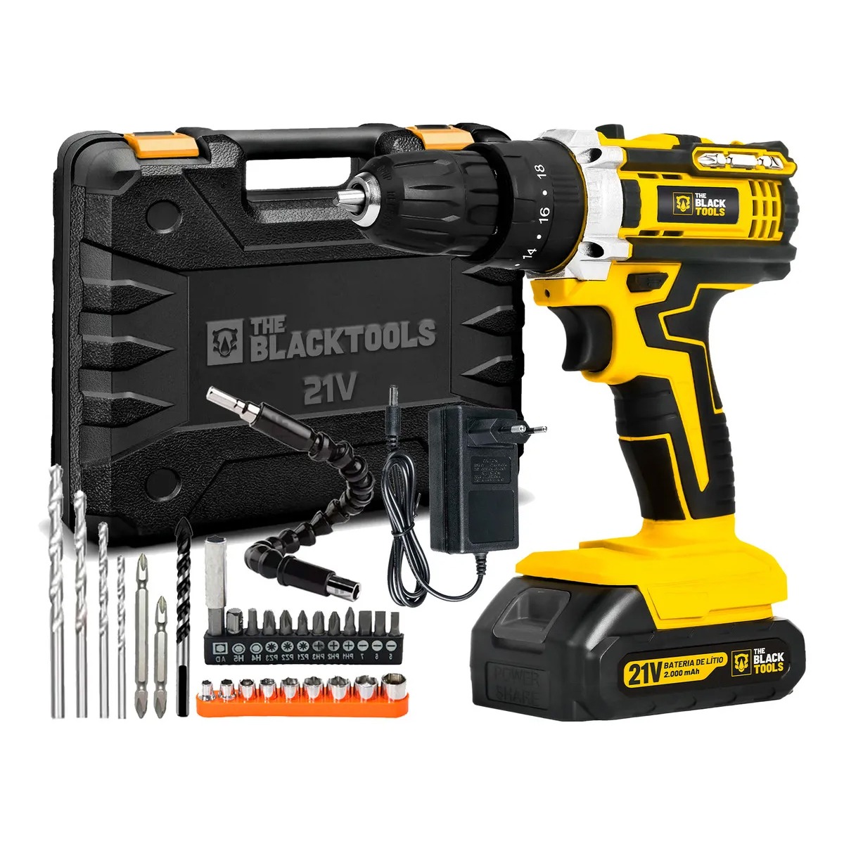 Parafusadeira e Furadeira de impacto The Black Tools - Tb21-pz