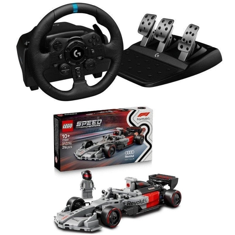 Logitech G923 Volante y Pedales para PS4/PS5/PC Compatible con F1 23 & Gran Turismo 7