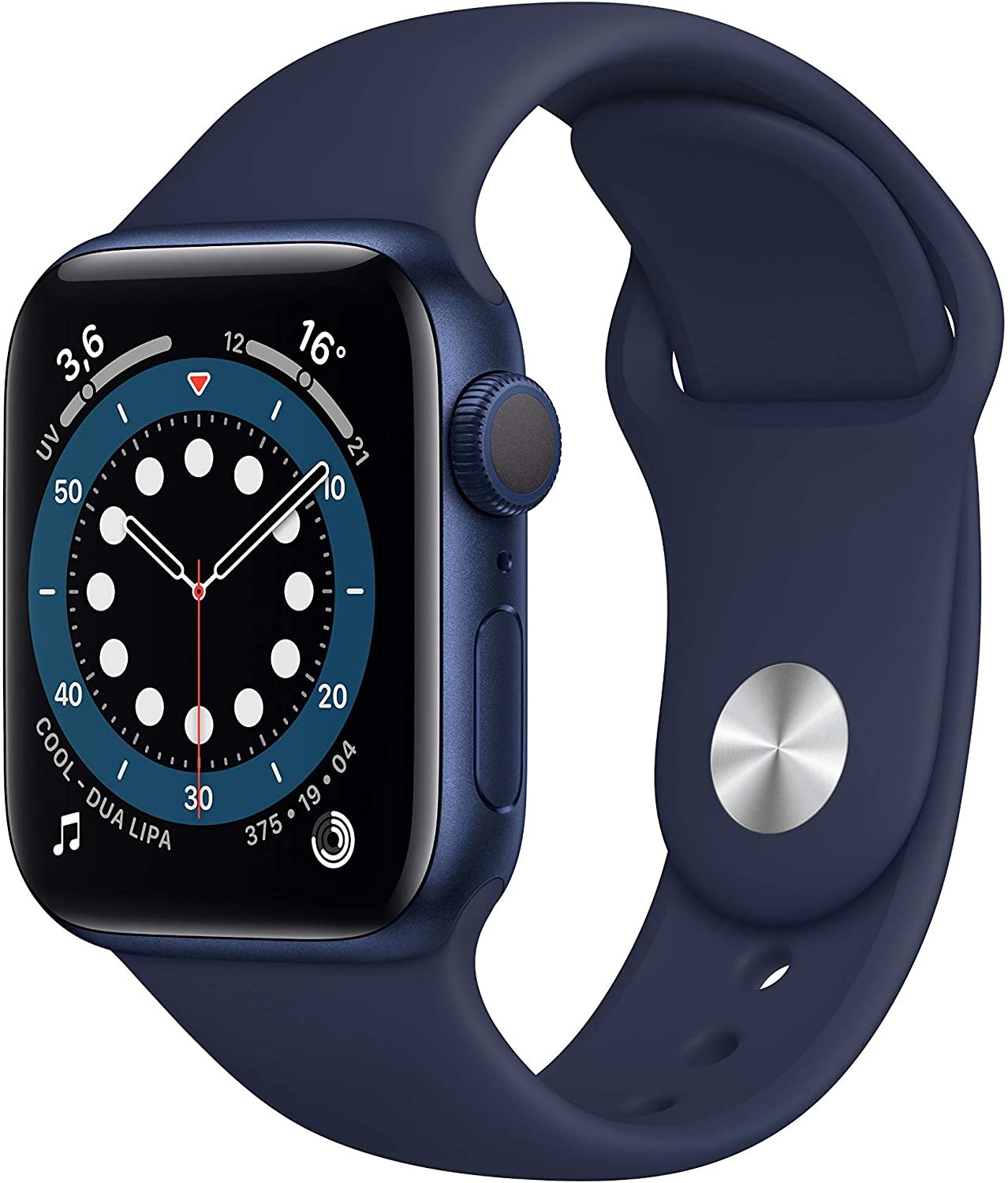 Apple Watch Series 6 (GPS, 40 mm) Caja de aluminio en azul - Correa deportiva azul marino intenso