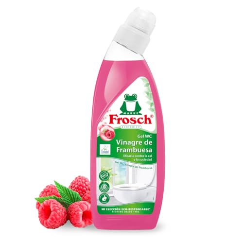 Frosch - Gel WC Ecológico, Limpiador de Cal y Residuos Para Inodoro, Higienizante con Vinagre Frambuesa - 750 ml