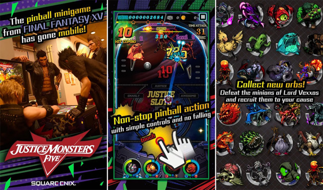 Justice Monsters Five, el juego de pinball de Final Fantasy XV llega a  Android