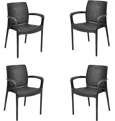 Keter Bali - Pack x4 Silla jardín para Interior y Exterior