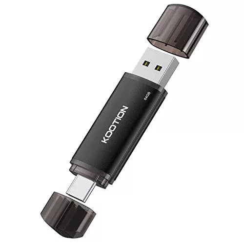 KOOTION Memoria USB C 64 GB OTG, Pendrive Tipo C Memoria 2 en 1 para Android/Window/Pc/MacBook, Tabletas,Teléfono Huawei/Xiaomi/Samsung, Almacenamiento de Datos Externo