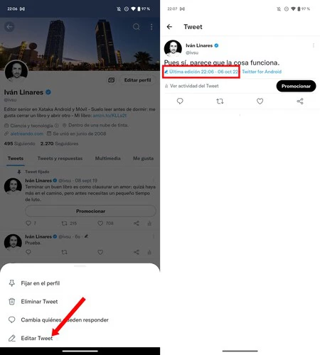 Twitterのツイートを編集する