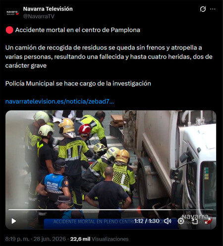 Atropello Camion Basura Pamplona