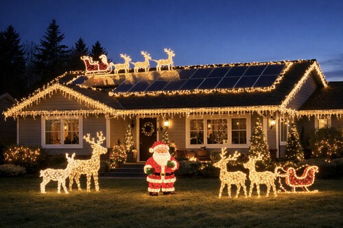 Hemos hecho números y ya tenemos la respuesta: así afecta al consumo y a las placas solares que llenes tu casa de LED en Navidad