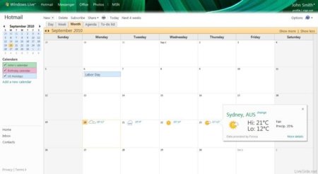 Windows Live Calendar incorporará información del clima y seguridad SSL durante toda la sesión