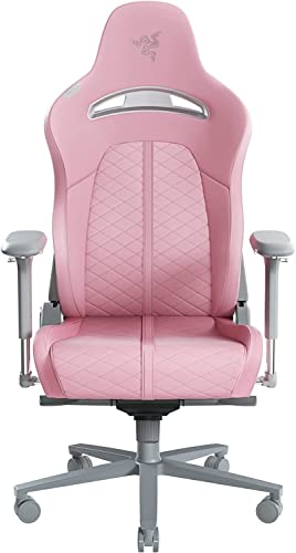 Razer Enki - Silla para Juegos Premium con Soporte Lumbar Integrado (cuero sintético Multicapa, Acolchado de Espuma, Almohadilla para la Cabeza, Altura Ajustable) Quartz