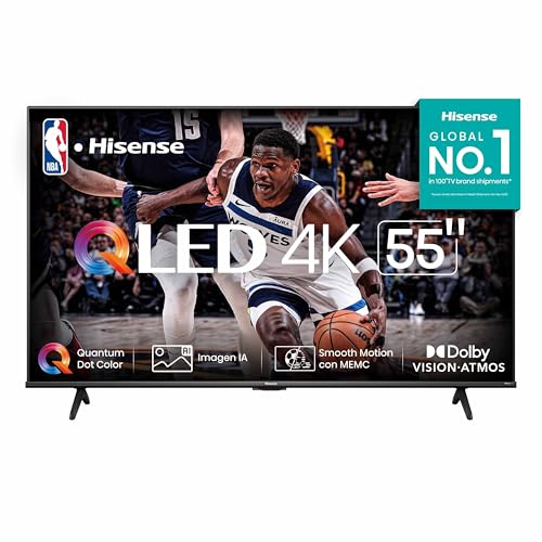 Hisense Pantalla QLED de 55" 55QD6N Google TV Works with Alexa 2024