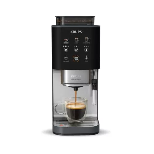 KRUPS Coffee Crush, Cafetera Automática, Espumador de leche, Compacta, Coal