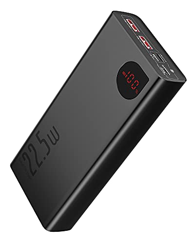 Baseus Batería Externa 20000mAh, Power Bank 22,5W USB C 