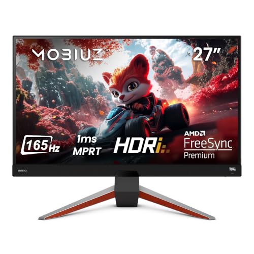 BenQ MOBIUZ EX2710Q Monitor Gaming 27” QHD IPS, 165Hz, 1ms, HDRi, HDR400, 95% P3, Light Tuner, FreeSync Premium, Compatible 120Hz para Xbox Series X, Eye-Care, Altavoces 2,5W