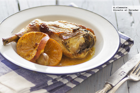 Pollo con naranja y azafrán. Receta