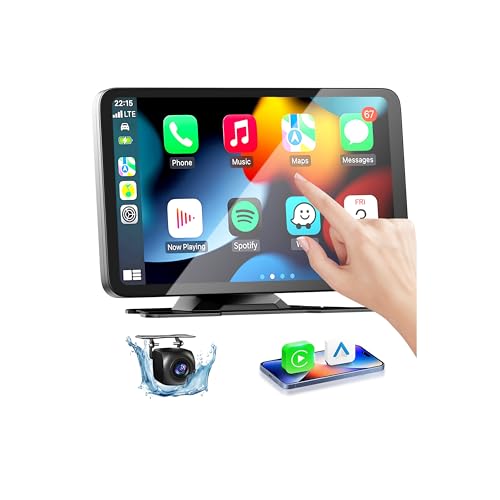 Pantalla Coche con A-pple CarPlay y Android Auto Inalámbrica con Cámara Trasera 