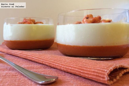 Vichyssoise con crema de gambas. Receta