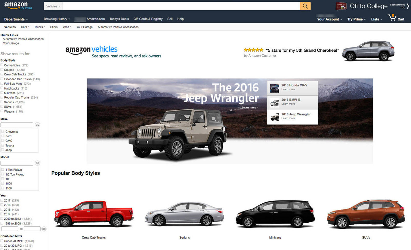 ¿Comprarías tu coche a través de Amazon? Todo apunta a que pronto podrás hacerlo