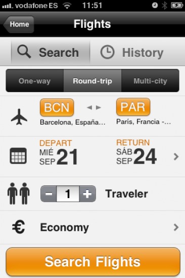 Aplicaciones viajeras para el iPhone: Kayak
