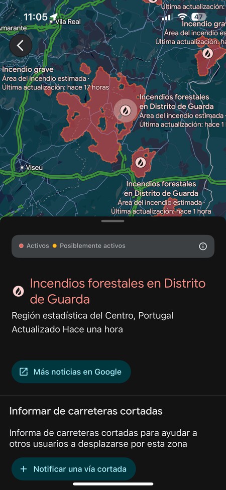 Mapa Incendios Google