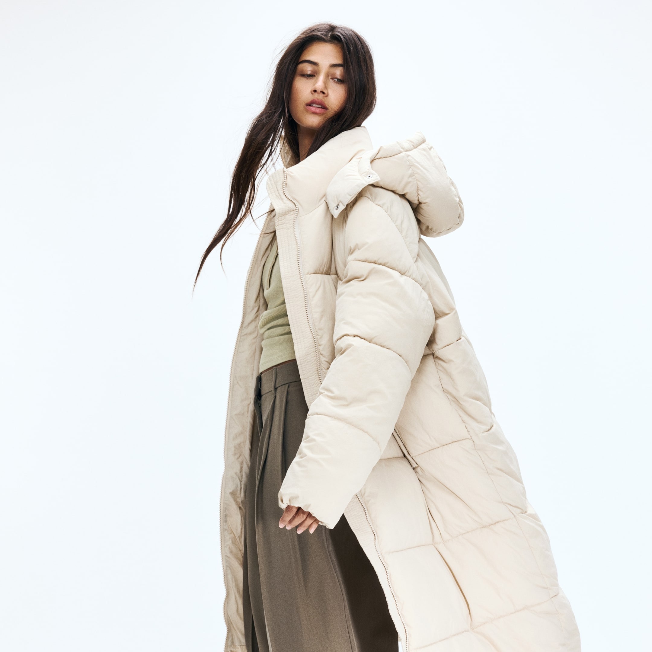 Abrigo largo acolchado