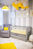 Habitaciones infantiles en gris y amarillo 