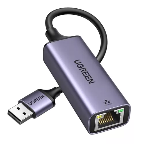 UGREEN Adaptador de Red USB 3.0 a Ethernet Gigabit 1000Mbps Compatible con Consola de Switch Convertidor Rj45 Giga LAN Tarjeta de Externa para Xiaomi Mi Box S Macbook PC