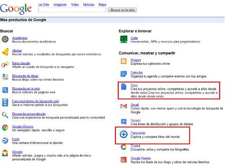 Servicios de los buscadores