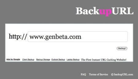 Crea una caché de una web con BackupUrl.com