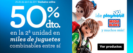 Segunda unidad al 50% en Toys 'r us en cientos de juguetes Playmobil, Megabloks y marcas propias