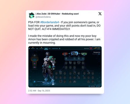 Borderlands 4 Tuit Bug Progreso