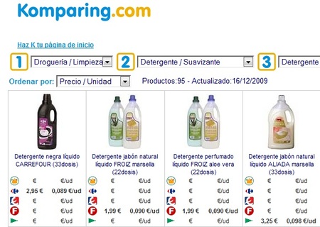 Komparing: otro comparador de precios de supermercado