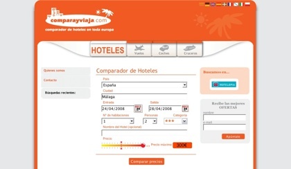Comparayviaja.com, búsquedas y comparativas de ofertas hoteleras en toda Europa
