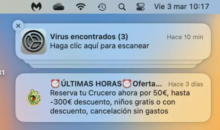 notificaciones virus mac