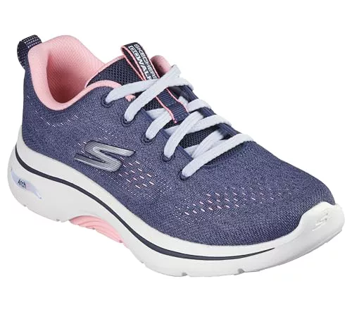Skechers Go Walk Arch Fit 2.0 Vivid Sunset- Tenis para Mujer, Navy, 36 EU
