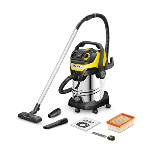 KÄRCHER Aspirador en seco y húmedo WD 7 Control P S 30/6/35/T, Sistema Inteligente de Control de Filtro, Mando a Distancia, Toma de Corriente integrada, función sopladora, 1400 W, depósito: 30 l
