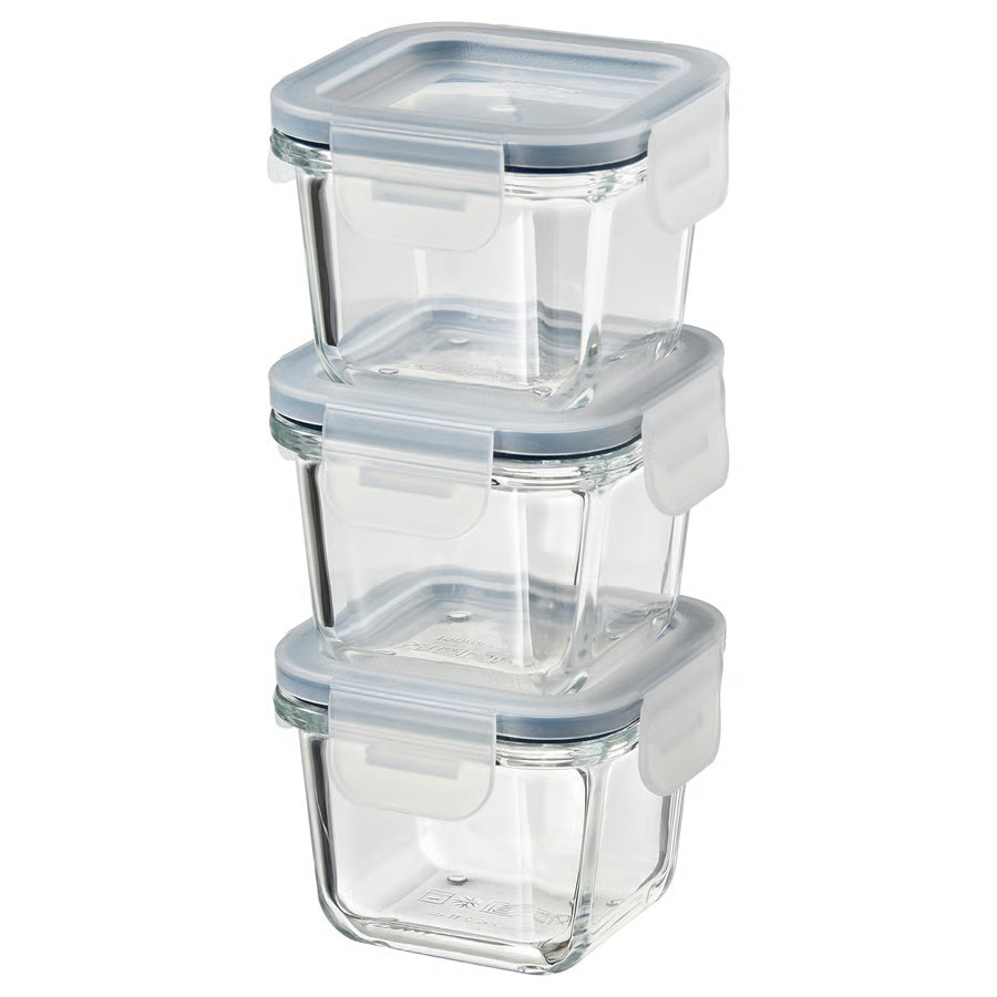 IKEA 365+ - Bote con tapa, cuadrado/vidrio, 180 ml
