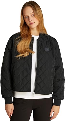 Calvin Klein Cazadora bomber Mujer Quilted Jacket fina, Negro (Ck Black), XL