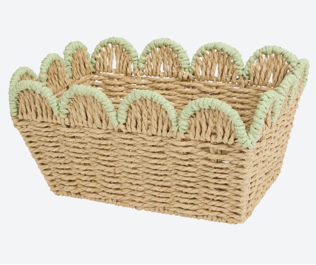 Cesta de Action con el remate redondeado en verde, el color de la temporada